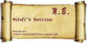 Mihók Bettina névjegykártya